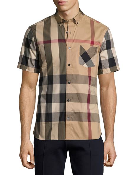 burberry check logo cotton t-shirt white|burberry short sleeve button up.